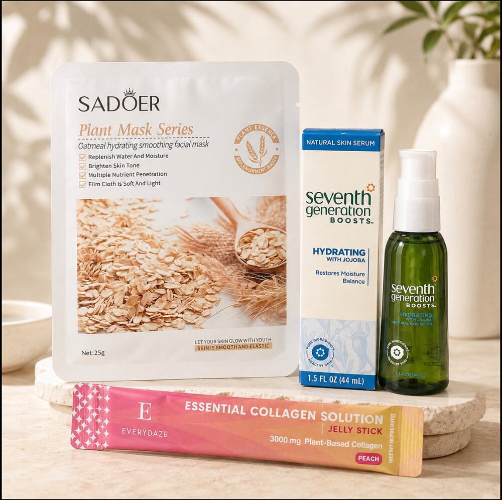 Seventh Generation Hydrating Jojoba Serum Skincare Set NEW